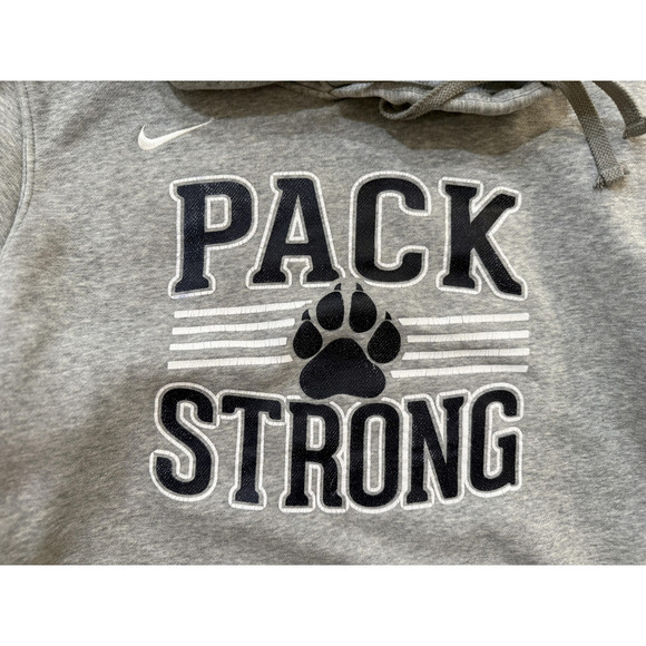 Nike Hoodie Mens Large Gray Pack Strong Paw Embroidered Soft Pullover Sweatshirt - Picture 3 of 8